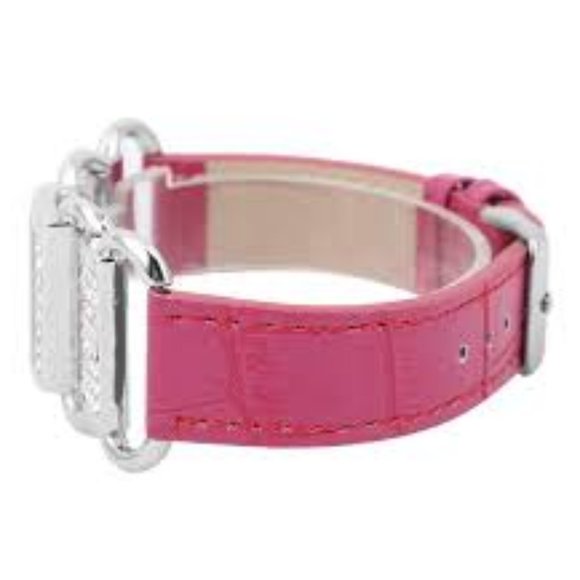 Strada Austrian Crystal Japanese Movement Watch with Rose Red Faux Leather Band - Picture 7 of 7